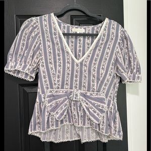 LoveShackFancy bow front blouse